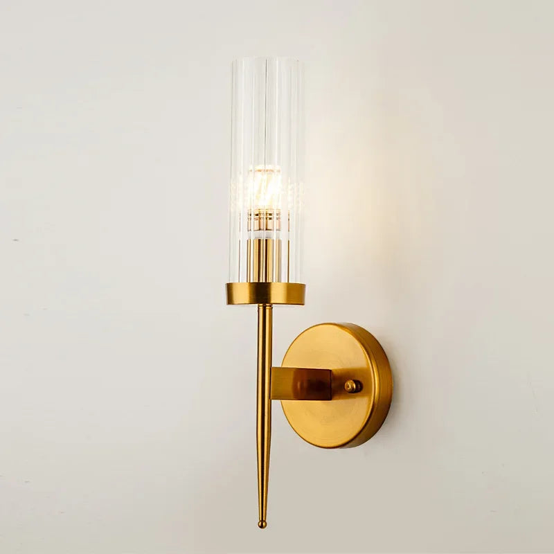 Axyaa Nordic LED Wall Sconce Metal Light Fixture European Style Bedroom Background Light