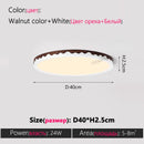 Axyaa Walnut LED Ceiling Lamp - Modern Minimalist Ultra-Thin Round Light for Bedroom