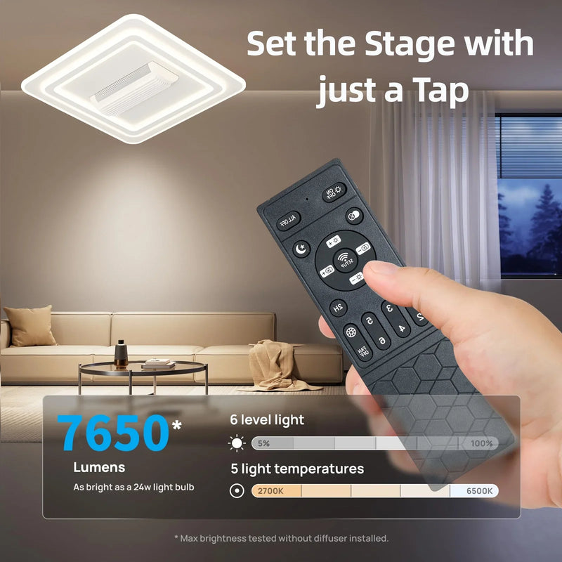 Axyaa Bladeless Ceiling Fan with Light: White Energy-saving, Smart Ventilation for Bedrooms & Living Rooms