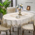 Axyaa Oval Macrame Lace Tablecloth for Dining Wedding Kitchen Party Decor
