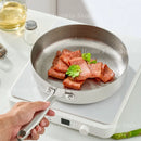 Axyaa Titanium Stainless Steel Non-stick Wok 28cm Frying Pan Skillet Gas Stove Induction Cooker
