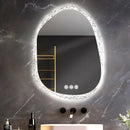 Axyaa Irregular LED Vanity Mirror with Clear-crystal Glass Frame and Backlit