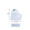 White Ceramic Heart Vase Axyaa Desktop Decor Hydroponic Dried Flower Arrangement