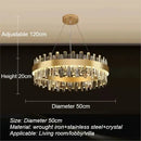 Axyaa Luxury Golden Crystal Round Ceiling Chandelier Light for Living Room