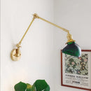 Axyaa Ceramic Copper LED Wall Lamp with Adjustable Long Arm Swivel Lighting