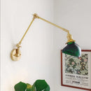 Axyaa Ceramic Copper LED Wall Lamp with Adjustable Long Arm Swing