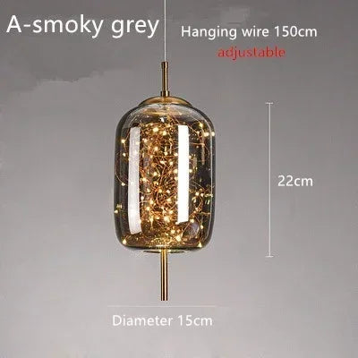 Axyaa Nordic Luxury LED Glass Pendant Chandelier for Home Decor