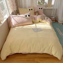 Axyaa Plaid Contrast Towel Set with Soft Waxy Finish and Embroidery