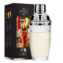 Axyaa Crystal Cocktail Shaker: 17oz Martini Shaker with Metallic Lid & Strainer