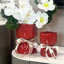 Axyaa Ceramic Flower Bouquet Vase Desk Decoration for Room Aesthetic Decor
