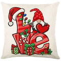 Axyaa Christmas Party Santa Dwarf Print Pillow Cover