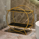 Axyaa Gold Vanity Organizer for Bathroom Coutertop and Makeup Storage