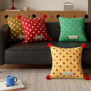 Axyaa Polka Dot Living Room Pillow Covers - Stylish Sofa & Office Decor - Headboard Backrest Pillow
