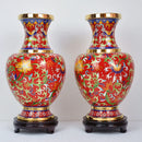 Axyaa Cloisonné Lotus Vase: 10" Filigree Enamel, Asian Home Decor Gift