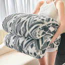 Axyaa Geometric Jacquard Fleece Blanket | Autumn Winter Plush Throw for Sofa