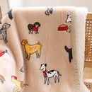 Axyaa Striped Print Double Layer Flannel Sofa Blanket for Warmth and Style