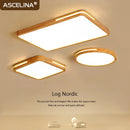 Axyaa Nordic Woodgrain LED Ceiling Light for Home Decor and Lighting Fixtures