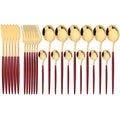 Axyaa Gold Stainless Steel Dinnerware Set for Elegant Table Setting