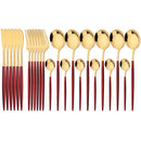 Axyaa Gold Stainless Steel Dinnerware Set for Elegant Table Setting