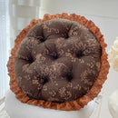 Axyaa Small Floral Rattan Chair Seat Cushion with Lace Round Design