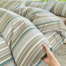Axyaa Stripe Bedding Set: Single Full Queen King Size Duvet Cover with Pillowcases