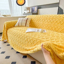 Axyaa Coral Fleece Sofa Blanket - Warm & Soft Blanket for 1-4 Seat Couch