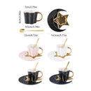 Axyaa European Moon Stars Ceramic Coffee Cup Saucer Office Tea Gift Home Decor