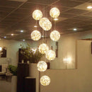 Axyaa Glass Ball LED Spiral Chandelier - Modern Lighting for Home, Restaurant, Hotel