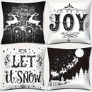 Axyaa Snowflake Merry Christmas Joy Pillow Cover for Sofa Bedroom Car