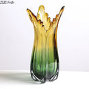 Axyaa Green Glass Vase Hydroponics Pot Table Floral Room Decoration