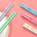 Axyaa Non-slip Reusable Alloy Chopsticks Set for Korean Food, Sushi - 5 Pairs