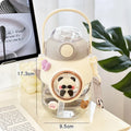 Axyaa Kawaii Cat Panda Water Bottle Kids Girls BPA-Free Portable Drinking Bottle