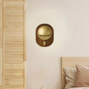Axyaa Brass Wall Light Wood Parlor Bedroom Sconce E27 Bulb Copper Silver Gold