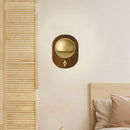 Axyaa Brass Wood Wall Light, E27 Bulb Sconce in Gold/Silver/Copper for Bedroom Parlor Dining Room