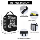 Axyaa Insulated Lunch Bag with Custom Photo & Text - Personalized Thermal Cooler