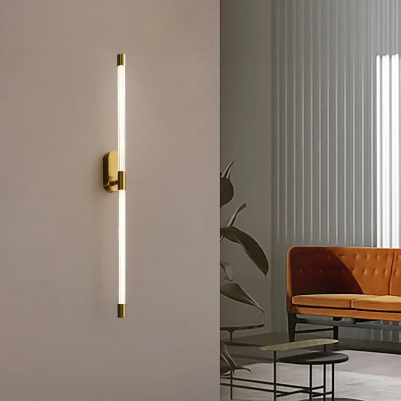 Axyaa Gold Geometric Lines Wall Lamp for Bedroom and Living Room Lighting
