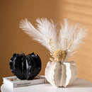 Axyaa Petal Ceramic Vase: Irregular Wrinkle Patterns, Hydroponic Home Decor Handicraft
