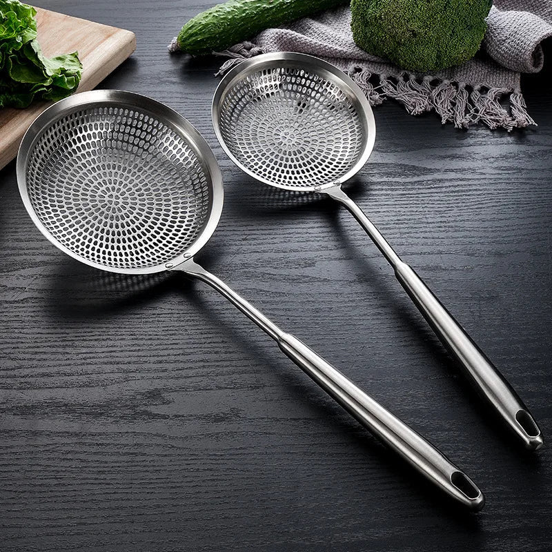 Axyaa Stainless Steel Large Colander Skimmer French Fries Strainer Kitchen Utensil
