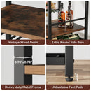 Axyaa 20 Bottle Wine Bakers Rack with Glass Holder and Storage Shelves