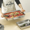 Axyaa Stainless Steel Serving Tray Steamed Plates Rectangle Fruit Storage Dish