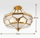 Axyaa Copper Glass Ceiling Light Retro Europe Design LED Bulb for Home Indoor Lighting