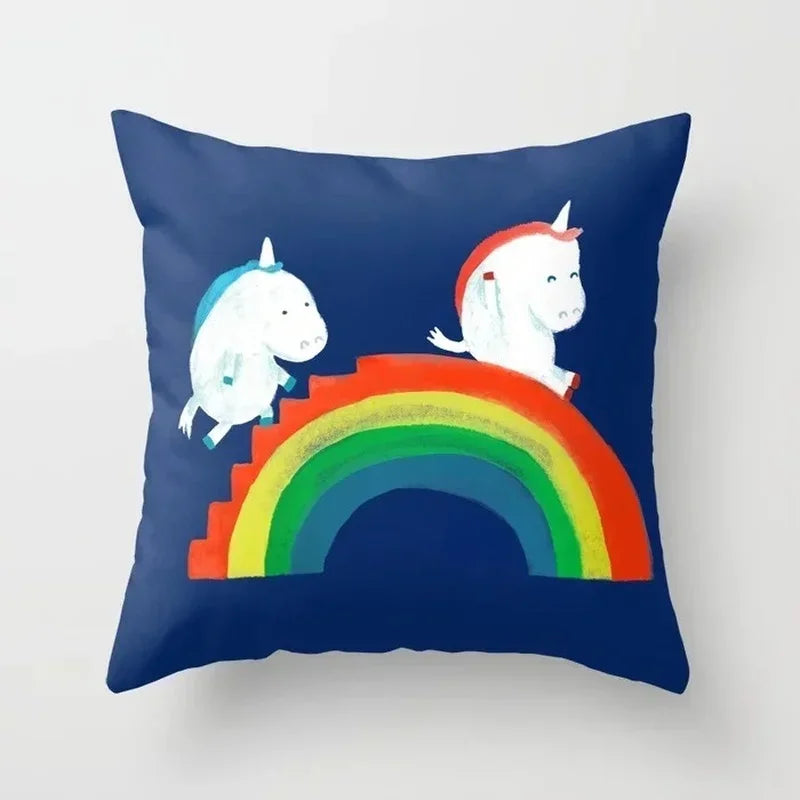 Axyaa Cartoon Animal Pillowcase: Office Car Seat Decor, Sofa Bedroom Cute Pillowcase