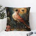 Axyaa Whimsical Animals Cushion Cover: Fox, Rabbit, Tiger, Bird Pattern for Sofa, Bedroom, Car