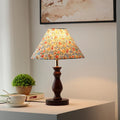 Axyaa Floral Fabric Garden Style Wood Table Lamp - Ceramic Retro Decorative Light