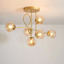 Axyaa Golden Luxury Glass Ceiling Chandelier - Nordic Minimalist Magic Bean Design