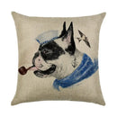 Axyaa Dog Linen Cushion Cover 45*45cm - Home Sofa Decor Pillowcase