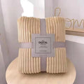 Axyaa Beige Coral Fleece Blanket - Soft, Warm Bedspread & Sofa Cover