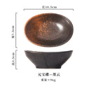 Axyaa Vintage Oval Ceramic Seasoning Dish for Soy Sauce and Vinegar