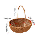 Axyaa Wicker Picnic Basket Tote Handle Storage Rustic Life Shopping Organizer