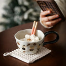 Axyaa Hand-painted Flower Ceramic Coffee Cup - Cute Style Porcelain Mug